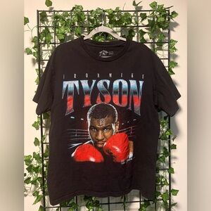 Iron Mike Tyson Black Graphic Short Sleeve Tee with Red Accents